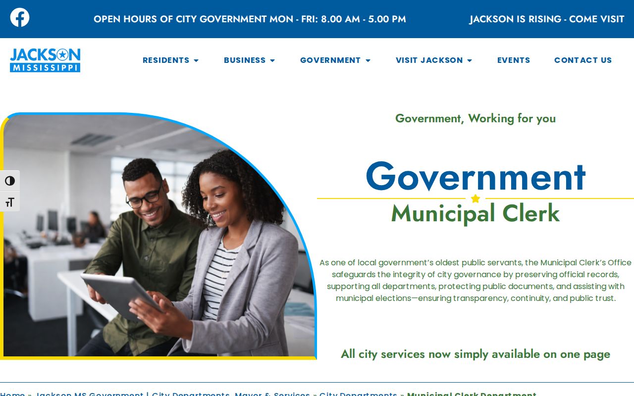 Jackson Municipal Clerk official records page